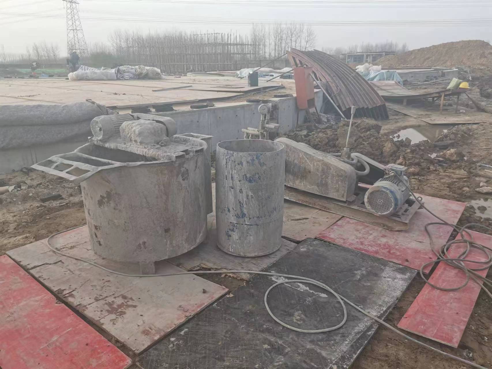 周矶管理区顶管注浆