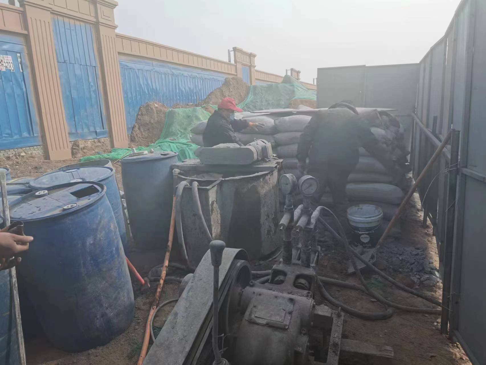 周矶管理区房屋下沉注浆